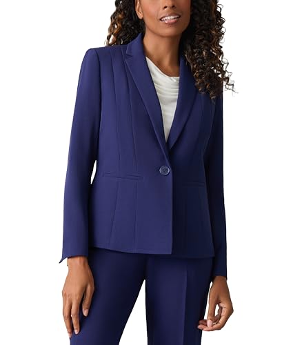 Kasper Petite Stretch Crepe One Button Blazer