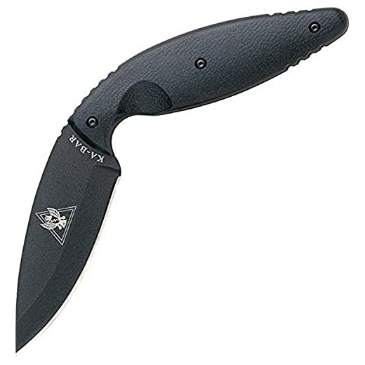Ka-Bar TDI Law Enforcement Knife with Straight Edge, Black, Large