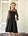 Arshiner Girl's Contrast Mesh Puff Long Sleeve High Waist A Line Black Short Dress with Pockets 9-10 Years