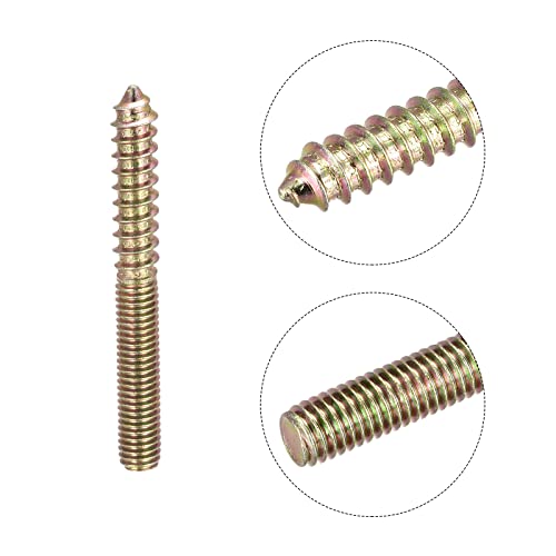 Image of uxcell M8x70mm Hanger Bolts, 8pcs Double Ended Thread Dowel Screws for Wood Furniture
