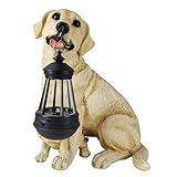 Statue Garten-Deko-Hundestatue mit Solarlicht, Rasenverzierung, abnehmbare solarbetriebene Laterne, LED-Lampe, rustikale Patio-Yard-Dekorationslichter, Labrador Feng-Shui-Ornament ( Color : Labrador )