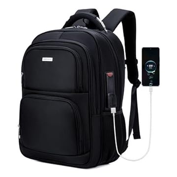 GMTA Mochila Grande Masculina Feminina Notebook Executiva Anti Furto Impermeável Escolar Faculdade Passeio Trabalho Viagem Alça com Cabo De Aço Saída Usb Saída Fone de Ouvido (Preto)