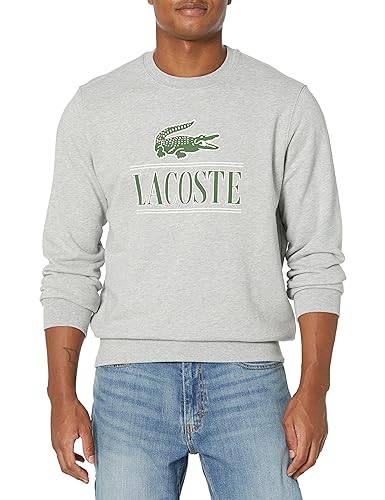 【LACOSTE × BEAMS】別注 Big Croco Crew Sweat Men's Big Fit Crocodile Print Crew Neck Sweatshirt