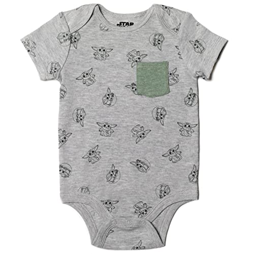 Star Wars The Mandalorian Baby Yoda Baby Boys Bodysuit Pants Green/Grey/Oatmeal 3-6 Months #TOP5