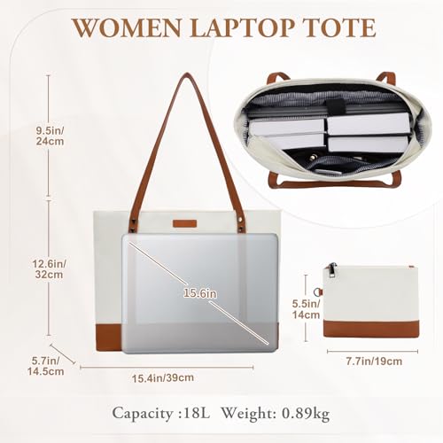VASCHY Laptop Tote Bag for Women, Large 15.6inch Computer Teacher Bag Purse Briefcase for Travel,Work,Business,Office2