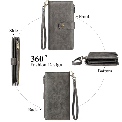 Image of GOIACII Women's Wristlet Wallet Grey