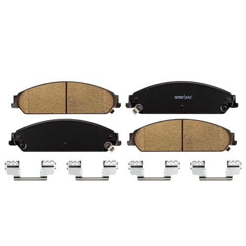 Image of Detroit Axle - Front Brake Pads for Chrysler 300 200 Dodge Charger Challenger Magnum Caliber, Ceramic Brake Pads w /Hardware Replacement