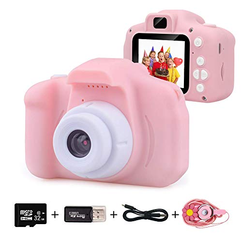 EMISK Kid Camera with 2 Inch IPS Screen and 32GB SD Card Portable Child Camcorder Children Camera Small Camera Recorder for Kid