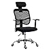 Vinsetto Fauteuil de bureau manager grand confort chaise de bureau réglable dossier inclinable piètement chromé tissu maille polyester noir