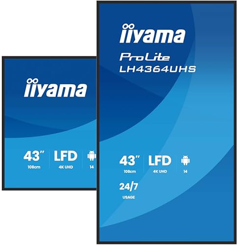 iiyama ProLite LH4364UHS B1AG Classe de diagonale 43 42.5 visualisable écran LCD rétro éclairé par LED signalisation numérique avec lecteur multimédia SoC intégré 4K UHD 3840... - vue 7