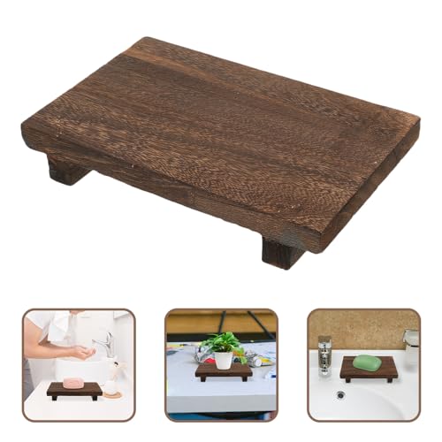 Soporte de pedestal de madera Zerodeko con bandeja compacta de baño y hogar 8