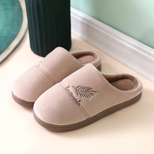 ZSpzx Women Cotton Slippers Unisex Lightweight Chic Design Soft Fur Lining Comfortable House Slides Memory Foam Cozy Slip On Clogs Winter Fall Indoor Wear Warm Shoes2