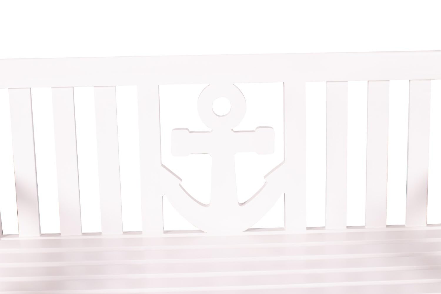 bene living Mahagoni Gartenbank Anker 120 cm - weiß