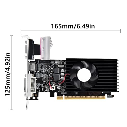 LXJLXD Karta graficzna GT730 4 GB DDR3 PCIExpress2.0 X16 VGA DVI 2HDMI do gier multimedialnych i lekkich
