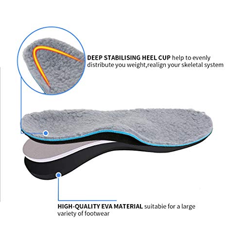 Walkomfy Winter Pain Relief Orthotics, Plantar Fasciitis Arch Support Insoles Shoe Inserts for Maximum Support/All-Day Shock Absorption/Designed for Men and Women (Mens 9-9 1/2 | Womens 11-11 1/2) - Thumbnail 2