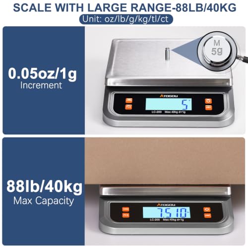 88lb Food Scale for Commercial Kitchens Accurate Plug In Design - Image 2