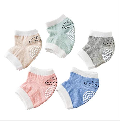 ECHERY 5 pcs Ramper Bébé Genouillères Anti-dérapant Genou Protecteur Unisexe Bébé Tout-Petits Coudes, genouillères pour Les 0 à 3 Ans Cover