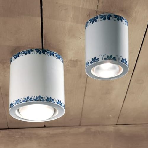Plafonnier 1 lumière Trieste C985 blanc en céramique pour éclairage de plafond
