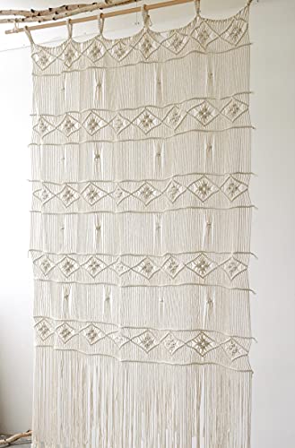 Jakalin Macrame Curtains For Windows Panels Macrame Wall Hanging Doorway Curtain Craftsmanship Macrame Wall Decor 52"X75" #TOP4