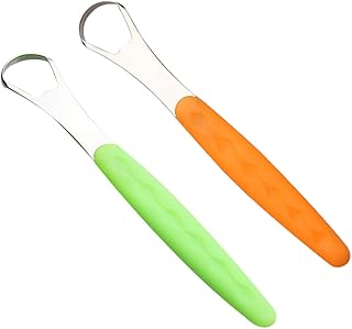 Healeved 2Pcs Raspador De Língua Pro Ferramentas Ferramenta Raspador De Metal Raspador De Aço Inoxidável Escova Raspador De Língua Raspador Dental Boca Ferramenta Saudável Dispositivo De