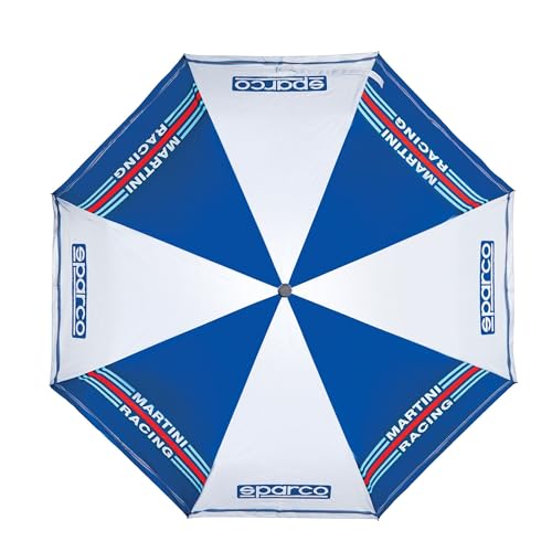 Parapluie pliant Sparco Martini-R bleu et blanc idéal pour les sorties pluvieuses