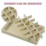 DIOMMELL Set of 8 Stackable Velvet Jewelry Trays Organizer, Jewelry Storage Box Display Trays Showcase Holder Closet Dresser Drawer Organizer for Earring Necklace Bracelet Ring Accessary, Beige - Image 3