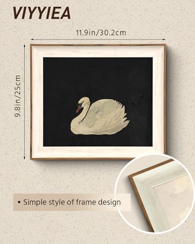 viyyiea framed wall art for living room swan art canvas prints vintage home decor animals painting picture bathroom wall decor gifts for friends or family - 12l x 10w