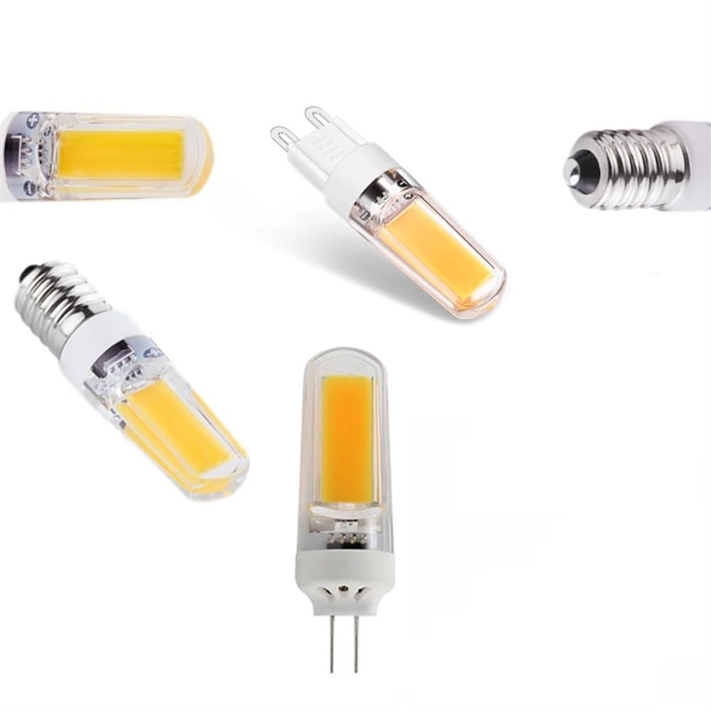 HHF Illuminazione domestica, Confezione da 50, Lampadina LED COB AC220V G4/G9/E14 5W Dimmerabile LED Lampada da soffitto Faretto Lampadario Lampade(Natural Light,G9)