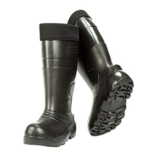 SolaDirect KOLMAX Bottes de Wellington pour Homme doublées en Polaire isolées imperméables en Caoutchouc EVA - Noir - Noir, 44 EU Cover