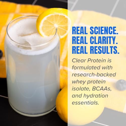 Image of Isagenix Clear Protein - Juice-Style Whey Protein Powder Mix - Hydration Blend with BCAAs & Electrolytes - Light & Refreshing Zero-Sugar Drink Mix - Blueberry Lemonade, 9.5 oz (10 Servings)