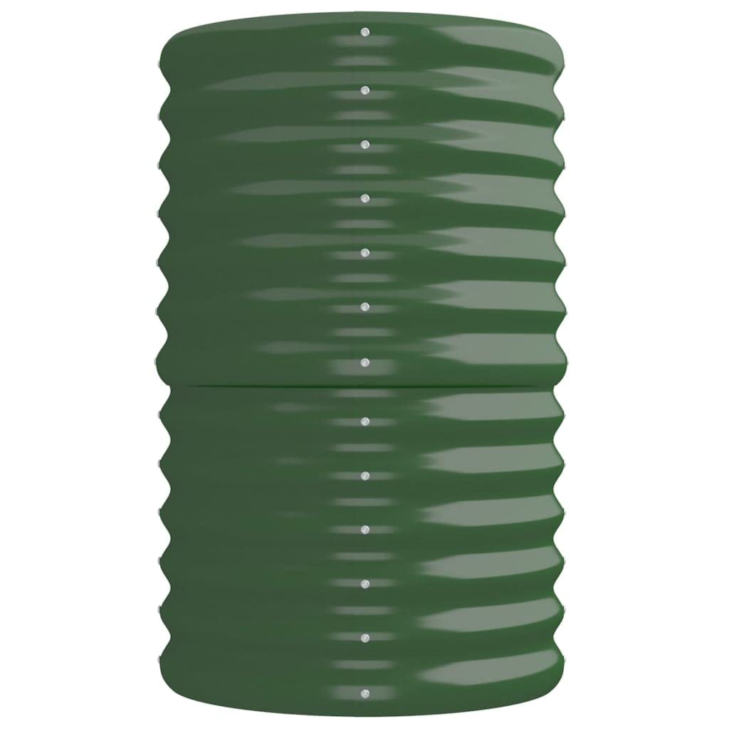 Jardinera de acero galvanizado verde, 224 x 40 x 68 cm, maceta para jardín, balcón, terraza, resistente a las heladas y resistente al invierno, con almacenamiento de agua, ideal para cultivo