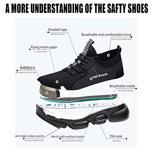 Veiligheidsschoenen Heren Dames Werkschoenen Stalen neus Lichtgewicht Ademende Schoenen Sportieve Trainers… - Image 6