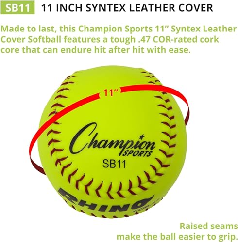Champion Sports SB11 11 Inch Syntex Leather Cover Softballs thumb #3