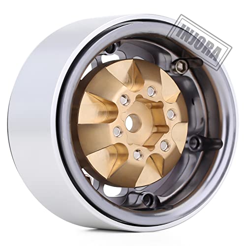 Injora Rc Hex Hub Brass Wheels Hex Hub Adapter 12Mm 4Pcs For 1/10 Rc Crawler Car 1.9 2.2 Wheel Rim Axial Scx10 90046 Trx4 #TOP4