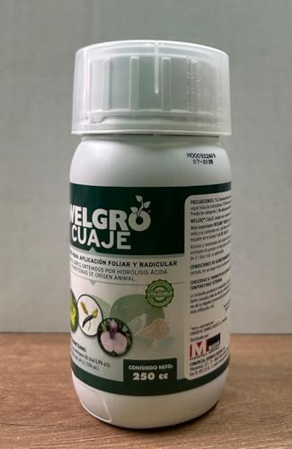 Suinga Welgro Cuaje de 250cc, aminoácidos para aplicación foliar y radicular. Potencia la polinización y el cuaje