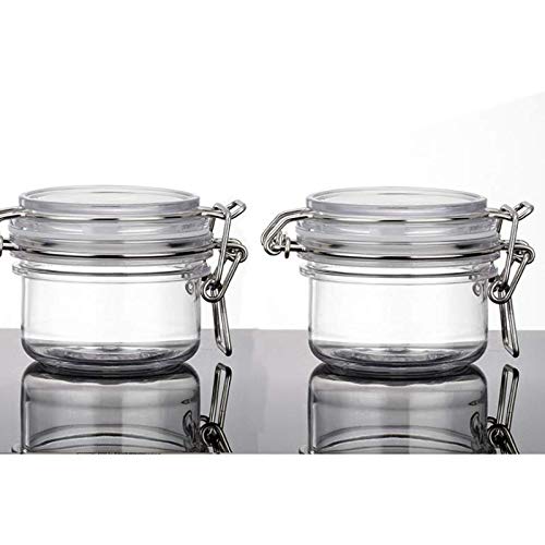 Mollensiuer 8541995851 2Pcs 4 Oz/120Ml Clear Round Plastic Home Kitchen Storage Sealed Jar Bottles thumb #3