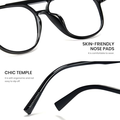Image of Cyxus Aviator Blue Light Glasses for Women Men Reduce Eye Strain 8196 | Eye Protection,UV Protection,Retro Pilot Frame,Ideal for Office Work Daily Wear