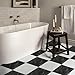 Alow Peel and Stick Floor Tiles: 32 Pack 11.8”X11.8” Vinyl Flooring Waterproof for Bathroom, Black and White Square Adhesive Stickers Easy to Install No Tools Need