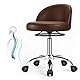 Rollhocker，Drehhocker mit Rollen，Arbeitshocker mit Rückenlehne，Schreibtischhocker Höhenverstellbar für Massage Office Home Salon Hocker Stuhl barhocker küchenhocker hocker höhenverstellbar (Braun)