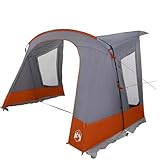 vidaXL Caravan-Zelt für 5 Personen Grau und Orange 410 x 275 x 245 cm, Moderne Taffeta-Unterkunft, Garten- und Terrassenzelt, UV-beständig, schnelle Einrichtung, leichtes Outdoor-Equipment