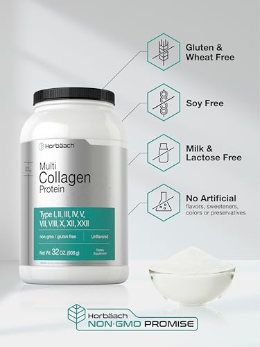 Horbaach Multi Collagen Peptides 32oz Grass-Fed Unflavored — view 5