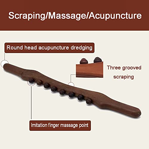 Wyleixiao Wood Massage Stick,Wooden Guasha Scraping Massage Tools Meridian Dredging Therapy Massage Stick Soft Tissue Mobilization Tool #TOP3