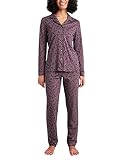 Schiesser Damen Pyjama lang Pyjamaset, lila, 42