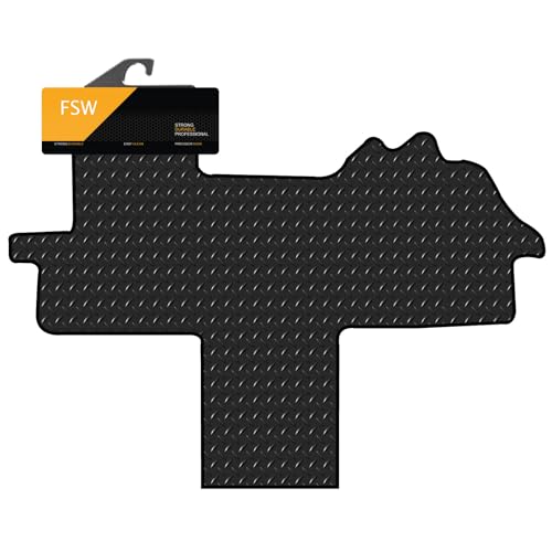 FSW - Compatible with Fiat Ducato Manual Motorhome 2015-Onwards Tailored Rubber Van Floor Mats - With Black Trimming - 3mm Heavy Duty Rubber, Anti Slip Backing - Van Accessories