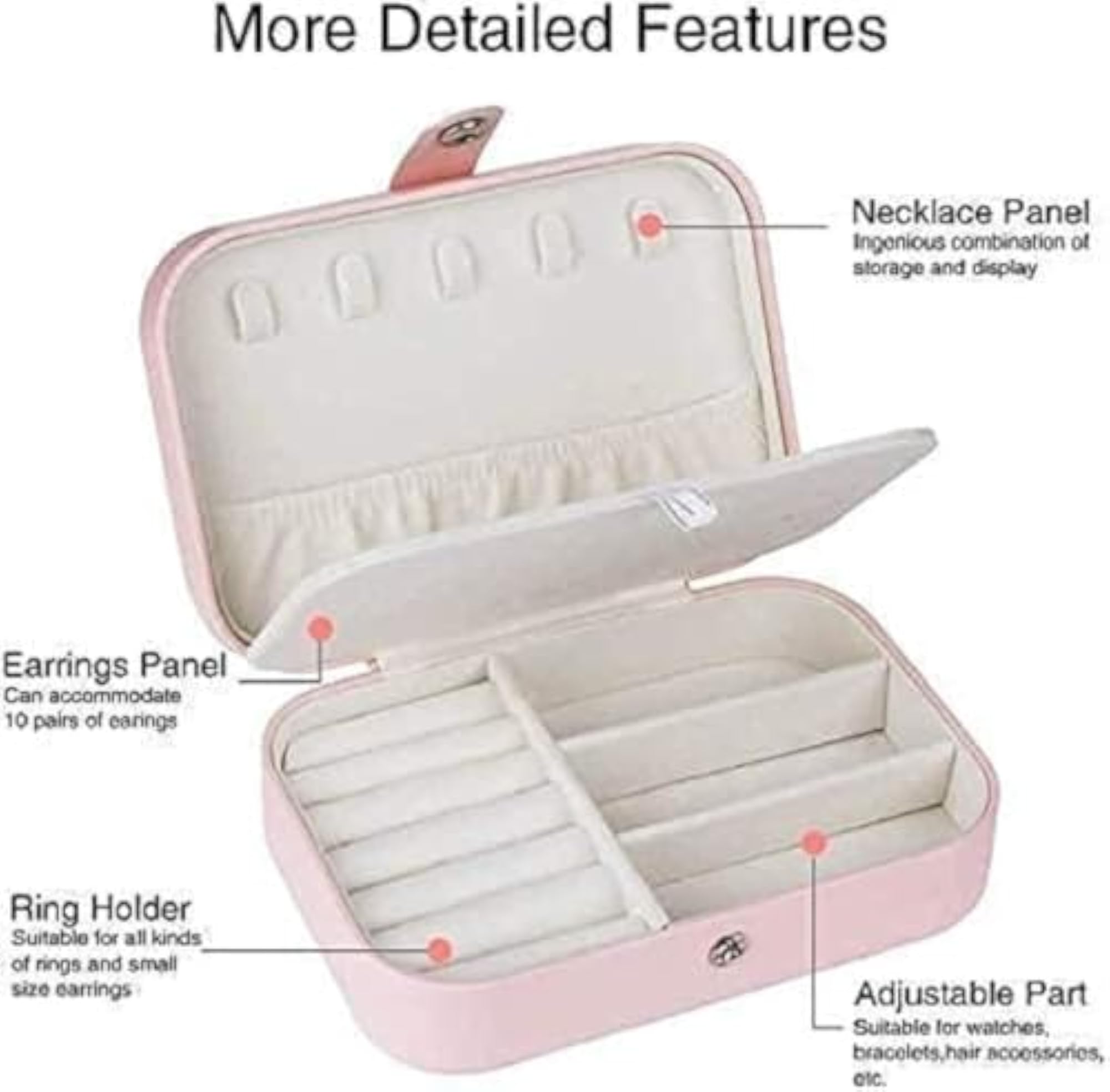Double Layer Jewellery Box Organizer Case with Removable Compartments
