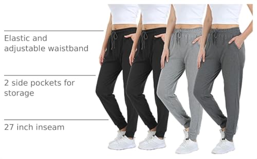 4 Pack Women Lightweight Sweatpants Joggers, Soft Skin-Friendly Women Pants(TYP601-2XL/3XL-2B/GR/LGRY) by Mgput - Used condition - Image 2