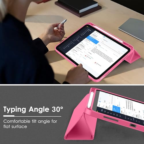 Image of ToaPoia Case for iPad (A16) 11 Inch 2025 /iPad 10th Generation 10.9 Inch 2022, Slim Trifold Stand Protective Cover with Pencil Holder and Soft TPU Back,Support Auto Sleep /Wake (Watermelon)