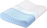 Bed Pillows for Sleeping, Ventilated Gel Memory Foam Contour Pillow, Ergonomic Cervical Pillow for Back, Stomach, Side, Back Sleeper - Washable Removable Cover, Standard Size
