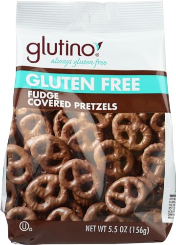 Glutino Fudge Covered Pretzels - Gluten Free, 5.5-ounce bag (Pack of 3)