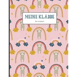 Kladde Mädchen: Kariertes Notizbuch niedlich zum Schulanfang ein Schreibbuch ca. A4 kariert für Hausaufgaben und Schule…